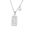 Twelve Constellation Tarot Stainless Steel Titanium Steel Square Gold Inlaid Geometric Necklace