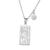 Twelve Constellation Tarot Stainless Steel Titanium Steel Square Gold Inlaid Geometric Necklace