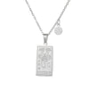 Twelve Constellation Tarot Stainless Steel Titanium Steel Square Gold Inlaid Geometric Necklace