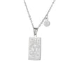 Twelve Constellation Tarot Stainless Steel Titanium Steel Square Gold Inlaid Geometric Necklace