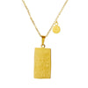 Twelve Constellation Tarot Stainless Steel Titanium Steel Square Gold Inlaid Geometric Necklace