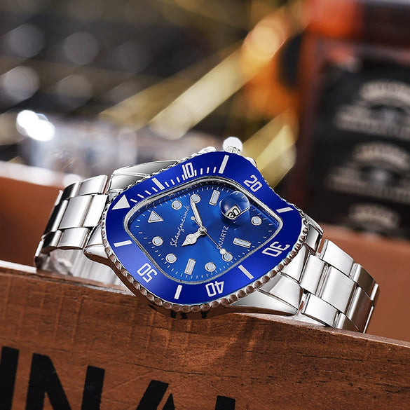 Twisted Men's Watch With Steel Band And Alloy Case Fashion Style Quartz Watch