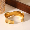 Twisted Wide Stainless Steel Bracelet Niche Design Casting And Electroplating Process
