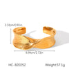 Twisted Wide Stainless Steel Bracelet Niche Design Casting And Electroplating Process