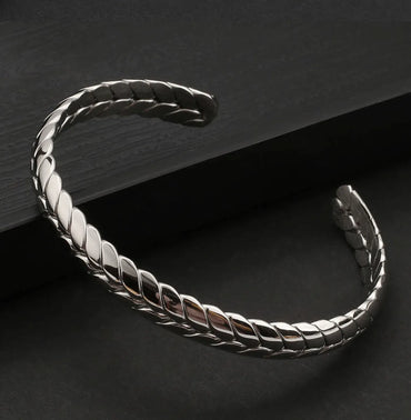 Twisted Wire Jewelry Wholesale Open Adjustable Stainless Steel Bangle