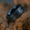 Twotone Tungsten Steel Ring With Brushed Finish Geometric Casual Style Unisex Wedding Band