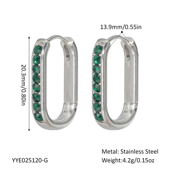 U Shaped Diamond Earrings In Stainless Steel With Pvd Furnace Vacuum Real Gold Plating For Women Fashion Ol Style