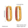 U Shaped Diamond Earrings In Stainless Steel With Pvd Furnace Vacuum Real Gold Plating For Women Fashion Ol Style