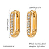 U Shaped Diamond Earrings In Stainless Steel With Pvd Furnace Vacuum Real Gold Plating For Women Fashion Ol Style