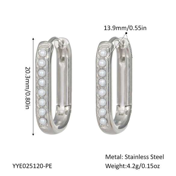 U Shaped Diamond Earrings In Stainless Steel With Pvd Furnace Vacuum Real Gold Plating For Women Fashion Ol Style