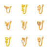 U-shaped Rabbit Spider Butterfly Copper Inlaid Zircon Nose Ring Piercing-free Jewelry