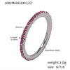 Ultrafine Full Diamond Zircon Ring For Couples Stainless Steel Pvdplated Light Luxury Geometric Style