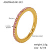 Ultrafine Full Diamond Zircon Ring For Couples Stainless Steel Pvdplated Light Luxury Geometric Style