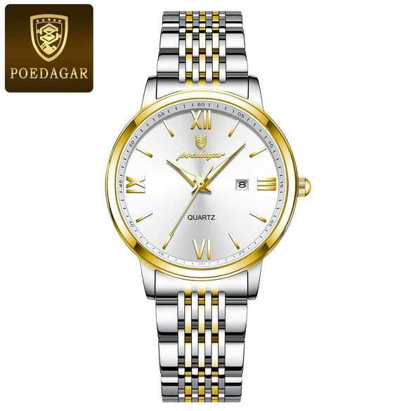 Ultrathin Luminous Women's Watch Alloy Case Stainless Steel Strap Round Dial