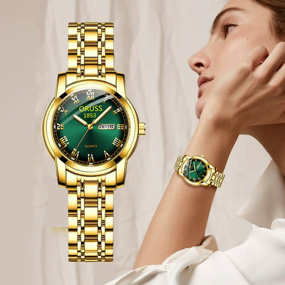 Ultrathin Waterproof Quartz Ladies Watch Alloy Tungsten Steel Stainless Steel Round Dial