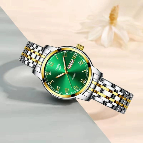Ultrathin Waterproof Women's Quartz Watch Alloy Tungsten Steel Round Dial