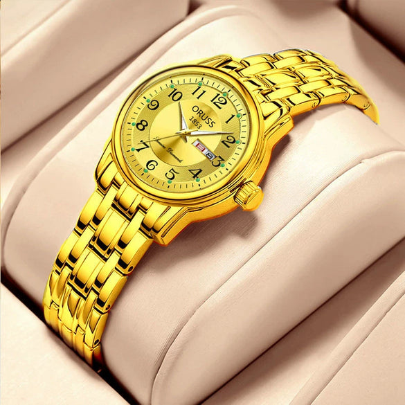 Ultrathin Waterproof Women's Quartz Watch Alloy Tungsten Steel Round Dial