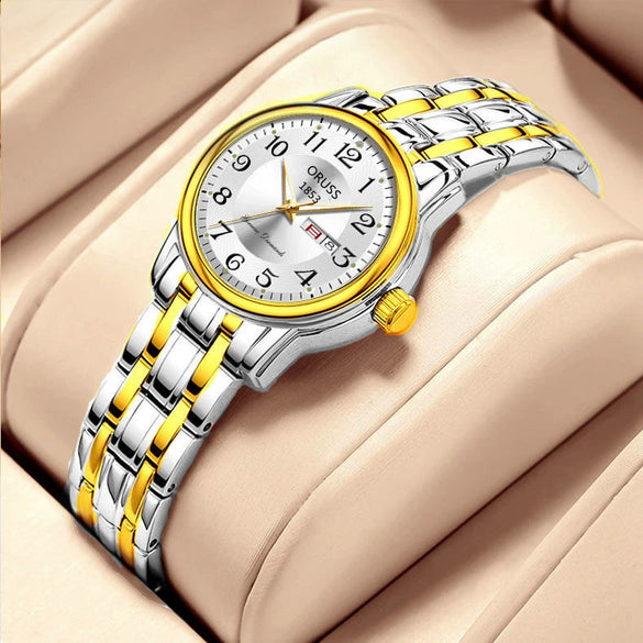 Ultrathin Waterproof Women's Quartz Watch Alloy Tungsten Steel Round Dial