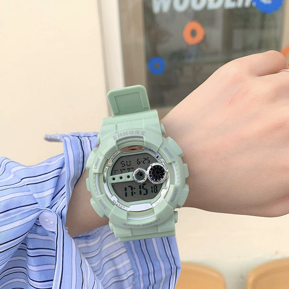 Unicorn Electronic Watch Plastic Case Silicone Strap Sports Style For Men And Women