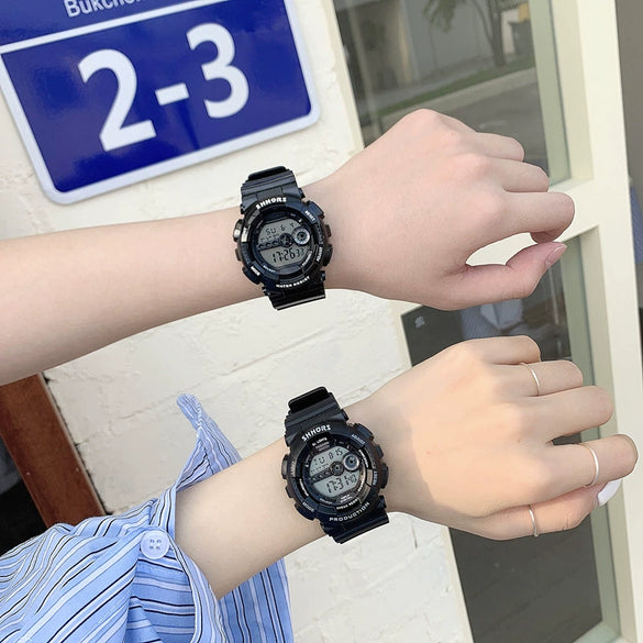 Unicorn Electronic Watch Plastic Case Silicone Strap Sports Style For Men And Women