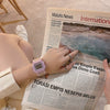 Unicorn Square Digital Electronic Watch For Women Alloy Case Plastic Mirror Silicone Strap Luminous Waterproof Leisure Style