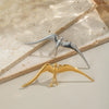 Unique Design Swallow Animal Zodiac Gold Plated Titanium Steel Ring For Girls Electroplated Jewelry Accessory