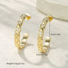 Unique Diamondstudded Cshaped Electroplated Titanium Steel And Stainless Steel Earrings With Geometric Pattern Unisex Ear Studs