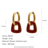 Unique Geometric Square Velvet Style Pvd Gold Plated Stainless Steel Earrings For Women
