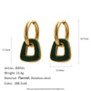 Unique Geometric Square Velvet Style Pvd Gold Plated Stainless Steel Earrings For Women