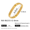 Unique Square Stainless Steel Women's Jewelry Set Bracelet 18K Gold Plated