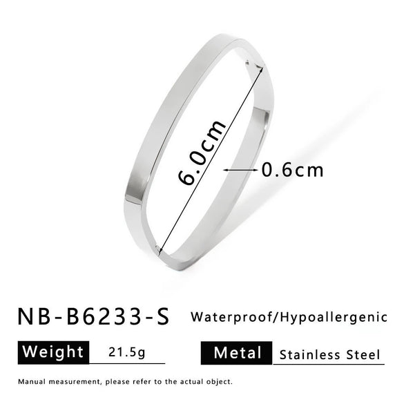 Unique Square Stainless Steel Women's Jewelry Set Bracelet 18K Gold Plated