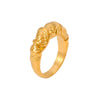 Unique Striped Chic Style Stainless Steel 18K Gold Plated Food Finger Ring With Geometric Design For Women