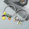 Unisex Adjustable Alloy Bracelet With Pineapple Fruit Pendant And Dripping Oil Finish Fashion Jewelry Accessory