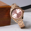 Unisex Alloy And Stainless Steel Round Dial Luxury Quartz Watch With Green Water Ghost Style