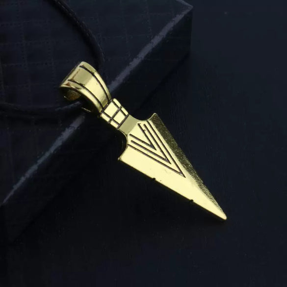 Unisex Alloy Arrow Pendant Necklace With Electroplated Finish Leather Rope Chain And Animal Zodiac Geometric Design