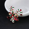 Unisex Alloy Christmas Tree Brooch Pin With Colorful Artificial Gemstone Inlay And Cartoon Design
