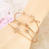 Unisex Alloy Electroplated Bracelet Set With Cactus Arrow And Love Letter Charms Simple Street Style Triangle Knot Bracelets