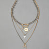 Unisex Alloy Eye Pendant Layered Necklace With Polished Electroplated Finish Fashionable Unique Statement Jewelry