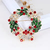 Unisex Alloy Floral Leaf Garland Brooch With Cartoon Inspired Diamond Embellishment And Festival Style Pin