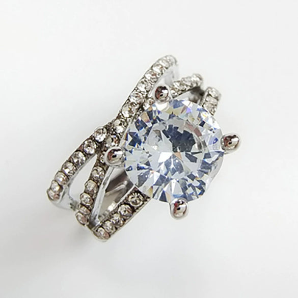 Unisex Alloy Geometric Double Layer Winding Round Ring With Electroplated Simple Creative Design