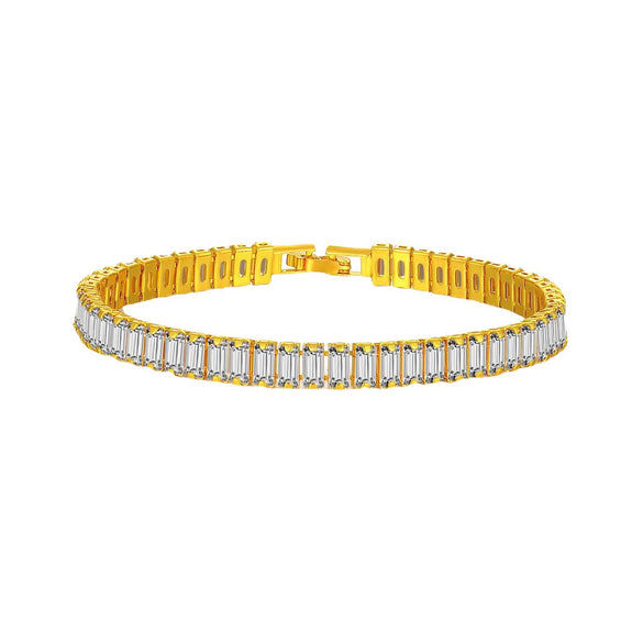 Unisex Alloy Hip Hop Cuban Chain Necklace With Star Pattern Electroplated Gold Tone Full Rhinestone Jewelry