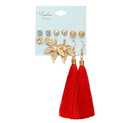 Unisex Alloy Inlaid Zircon  Tassel Flower Earrings Nhpj122597