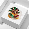 Unisex Alloy Leaf Brooch Pin With Dripping Oil Finish And Artificial Gemstone Inlay For Clothing Accessories