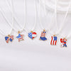 Unisex Alloy Pendant Necklace With Bow Letter Fivepointed Star Pattern And Wax Line Rope Chain Electroplated