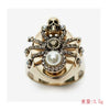 Unisex Alloy Skull Spider Ring With Electroplated Finish Geometric Design And Hip Hop Cartoon Character Style