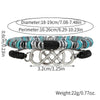Unisex Alloy Turquoise Geometric Handmade Doublelayered Elastic Braided Bracelet