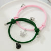 Unisex Beads Alloy Magnetic Bracelet With Crown And Diamond Design