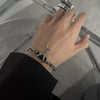 Unisex Black And White Stone Star Cross Bracelet With Titanium Steel Geometric Minimalist Design
