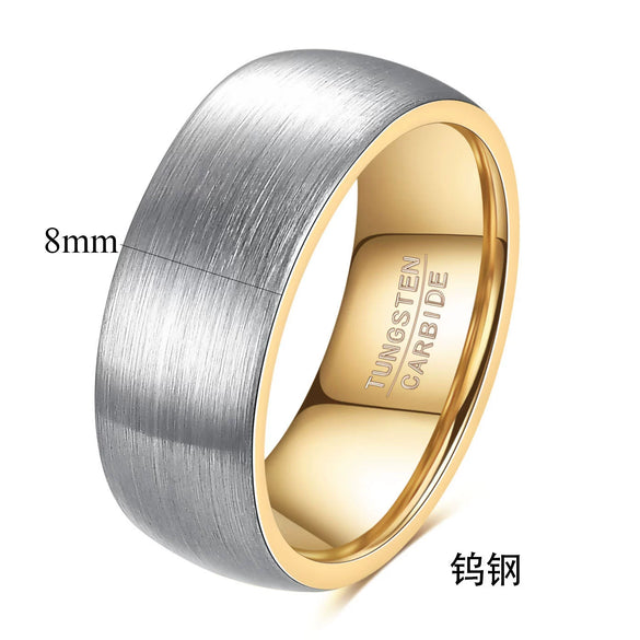 Unisex Black Electroplated Tungsten Steel Ring With Curved Geometric Minimalist Design