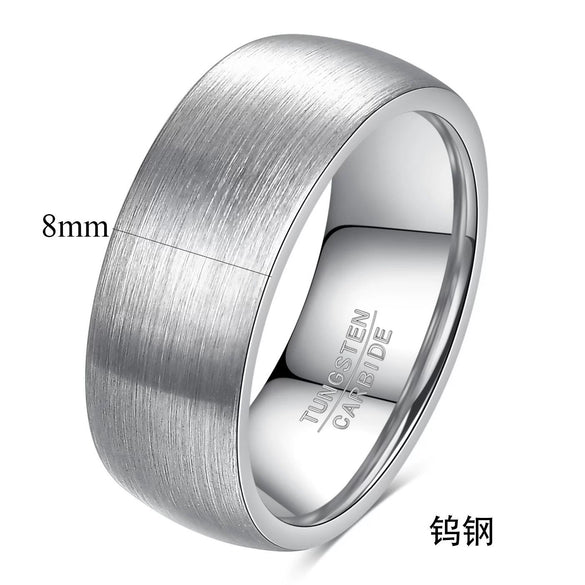 Unisex Black Electroplated Tungsten Steel Ring With Curved Geometric Minimalist Design